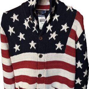 Vintage Polo by Ralph Lauren Knitted American Flag Cardigan